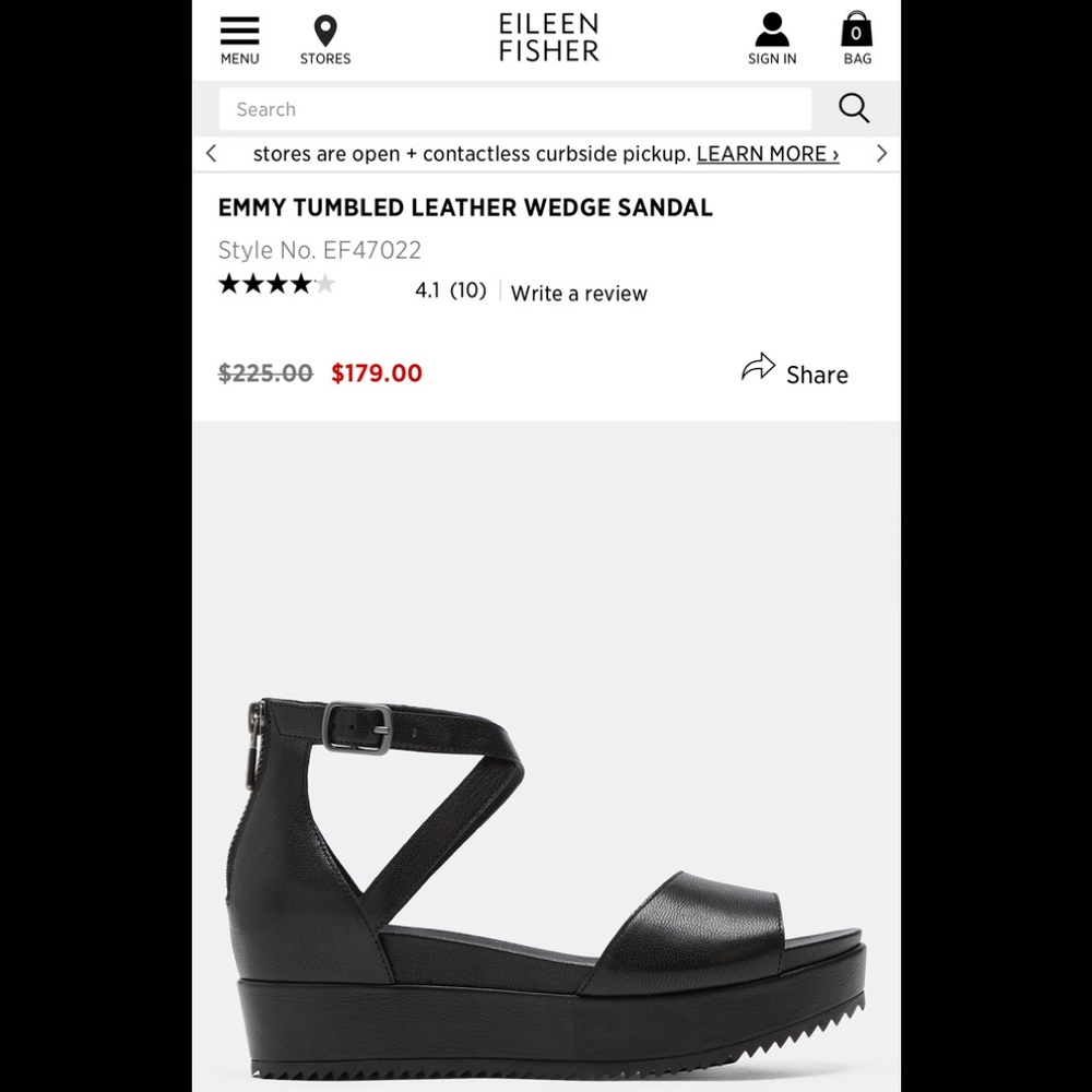 EILEEN FISHER Emmy Platform Sandal sz7